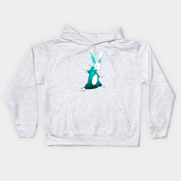 Crazy halloween rabbit Kids Hoodie by Mzerart